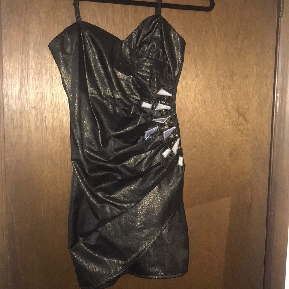 Lipsy London Black and gold dress